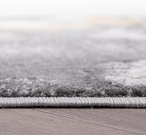 Miniatura 5 de Rugshop Brighton - Alfombra abstracta moderna resistente a las manchas, suave, 2 x 3 pies, color amarillo