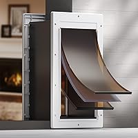 PETCOMING Large 3-Flap Dog Door for Wall: Magnetic & Insulated Flaps, Pet Door Up to 110lbs, Interior/Exterior Install