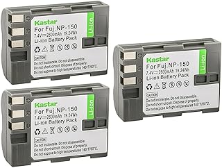 Kastar Battery 3-Pack Replacement for Fujifilm NP-150 NP150 FNP150 Battery, BC-150 BC150 Charger, Fujifilm FinePix is Pro, Fujifilm FinePix S5 Pro, Fuji FinePix S5 Pro, Fuji FinePix is Pro Camera