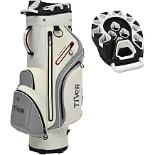 TIVOR 2026 T-Lock Golf Cart Bag-14-Way Full-Length Dividers,9 Pockets, Easy-Access Handle &amp; Ergonomic Straps | Perfect for Cart &amp; Walking, Includes Rain Cover