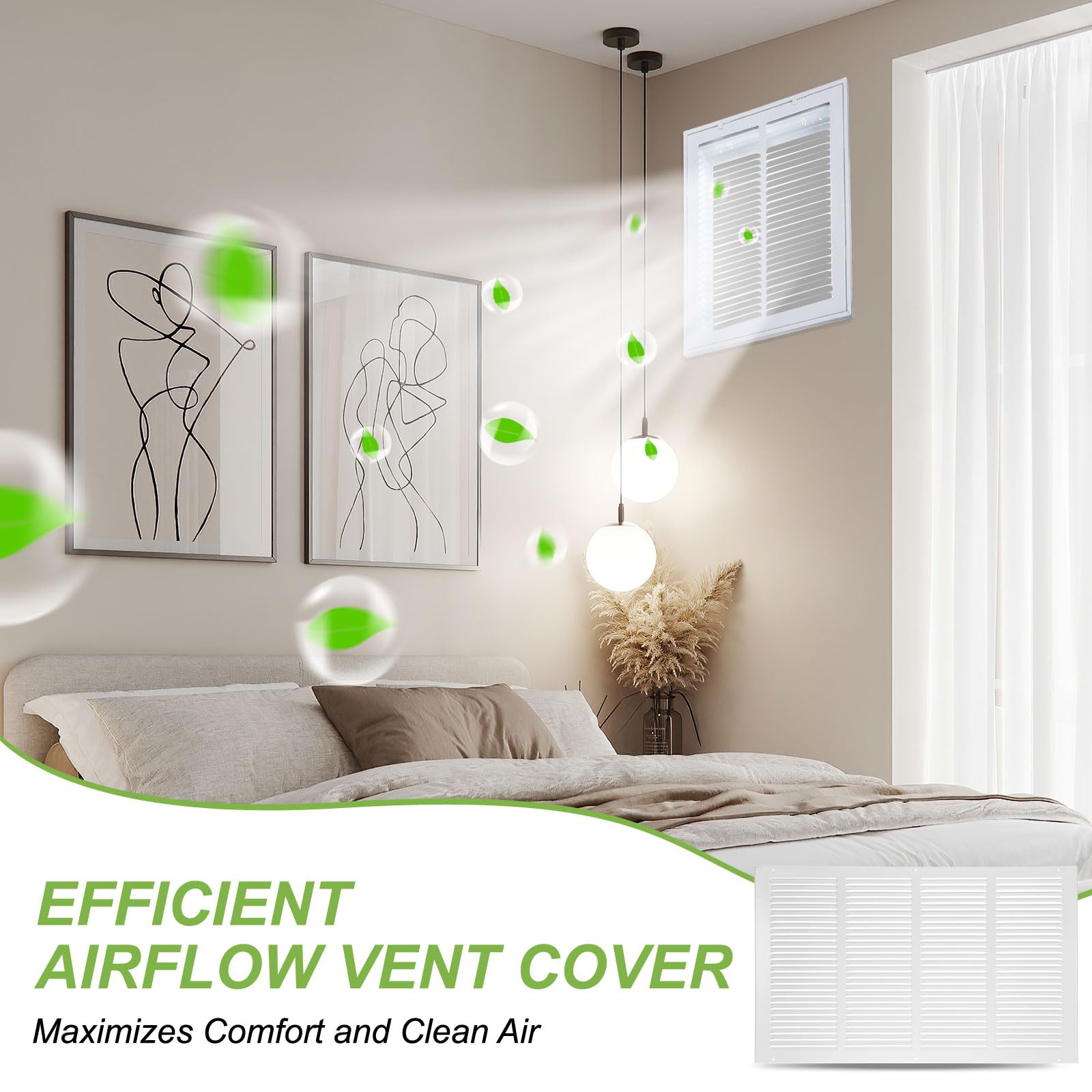 PATIKIL Rejilla De Ventilación De 24" X 14" Para Apertura De Conducto, Rejilla De Suministro De Aire Registro Rejilla De Filtro De Aire De Retorno Cara/Puerta Extraíble Para Pared Techo