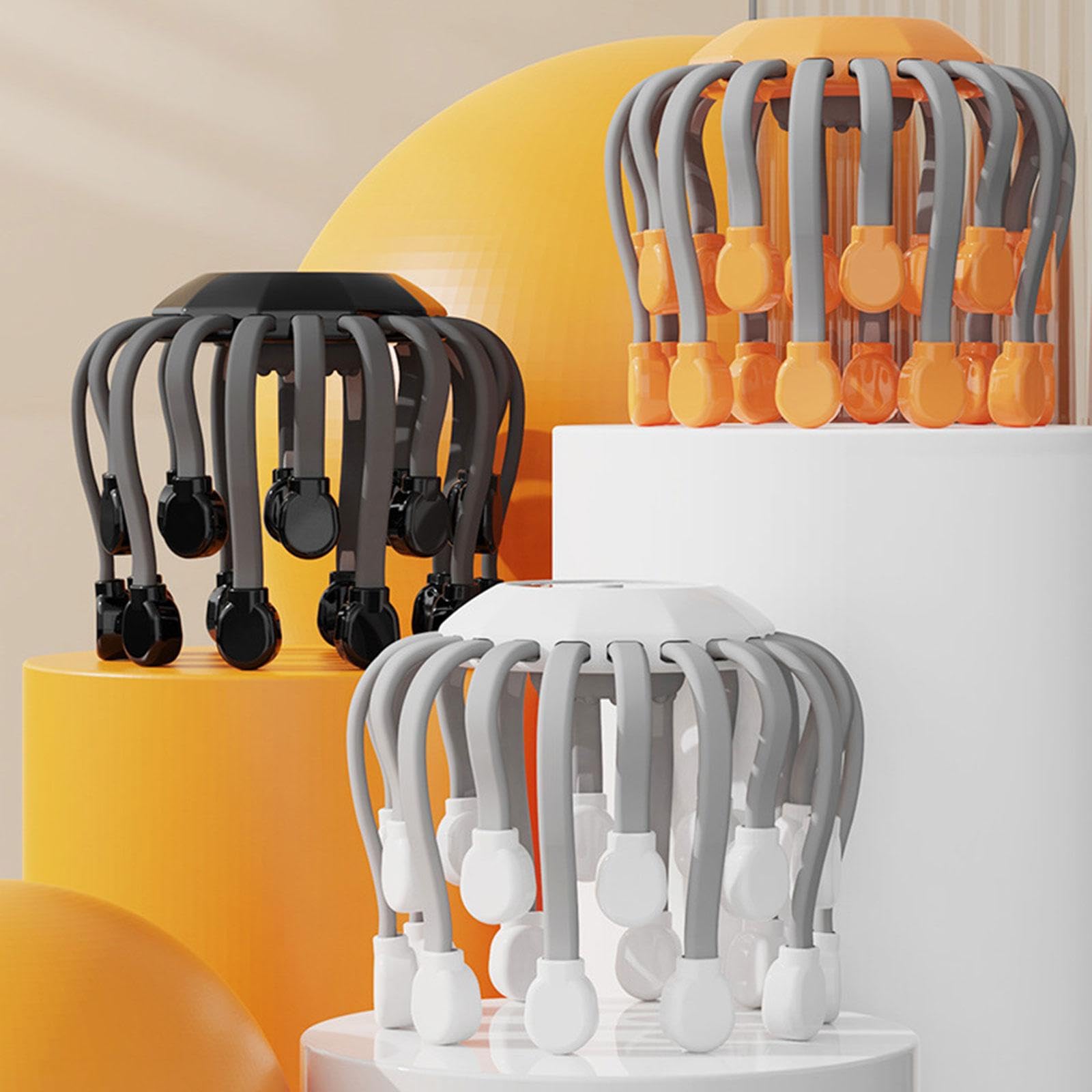 Generic Masajeador Eléctrico de Cabeza con Claws de Masaje Profundo Cinco Modos E Intensidad Ajustable Material Pp Forma Ergonómica para Hombres Mujeres, Blanco