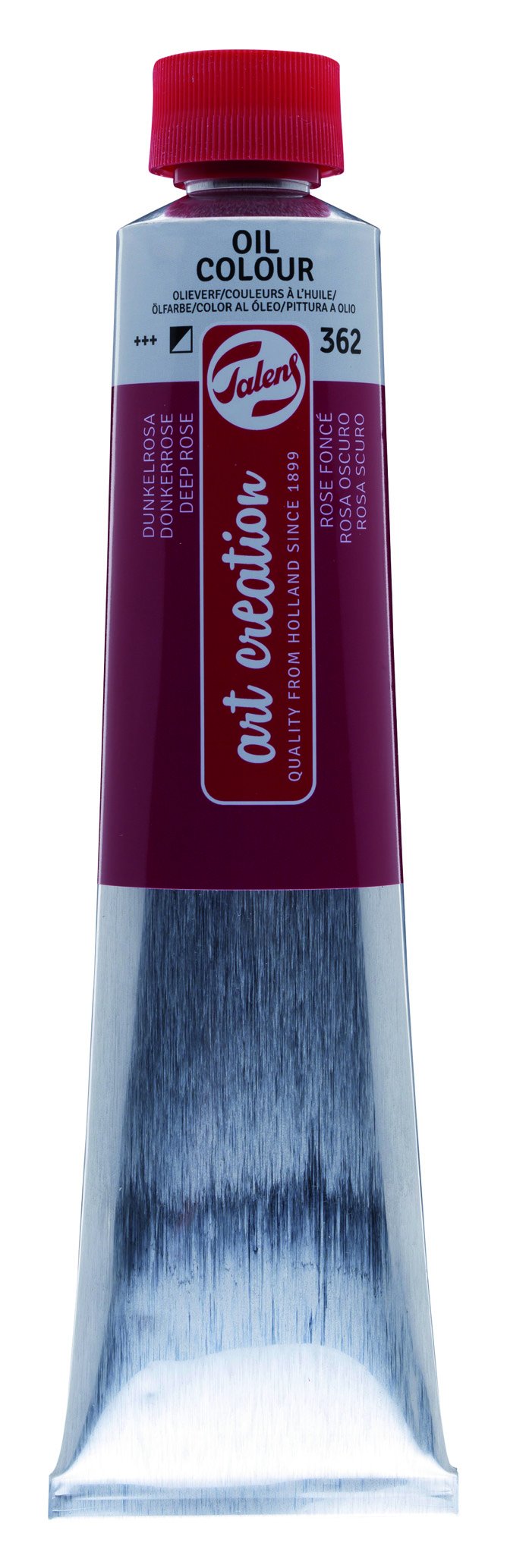 Talens Art Creation Oil Colour Tube - Deep Rose 362-200 ml - Semi-Opaque with Excellent Lightfastness - Versatile for All Techniques