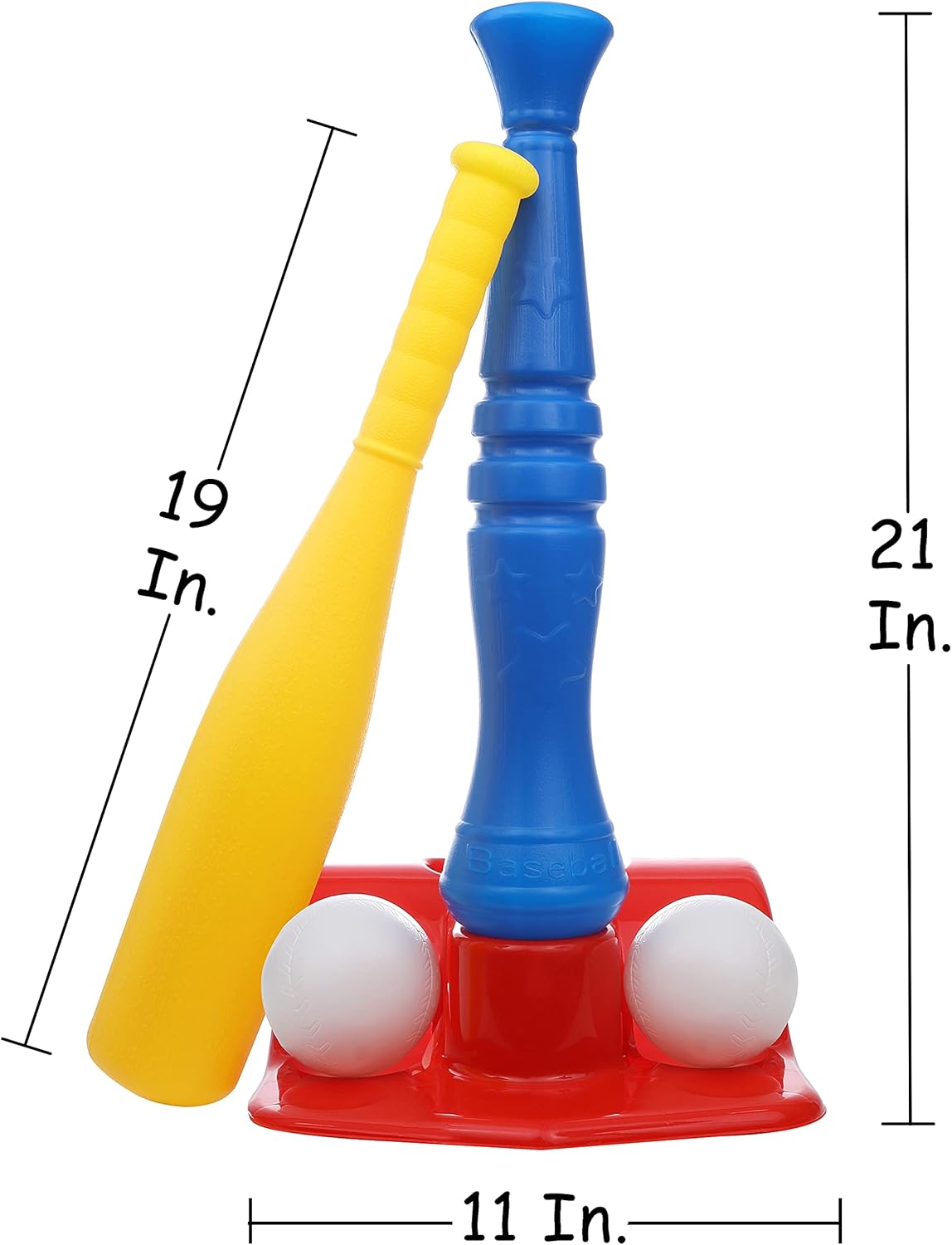 High Bounce Sports Kids Baseball Tee - T-Ball Set Training Baseball Set for Kids Pitch Combo - 1 Bat and 2 Balls : Toys & Games