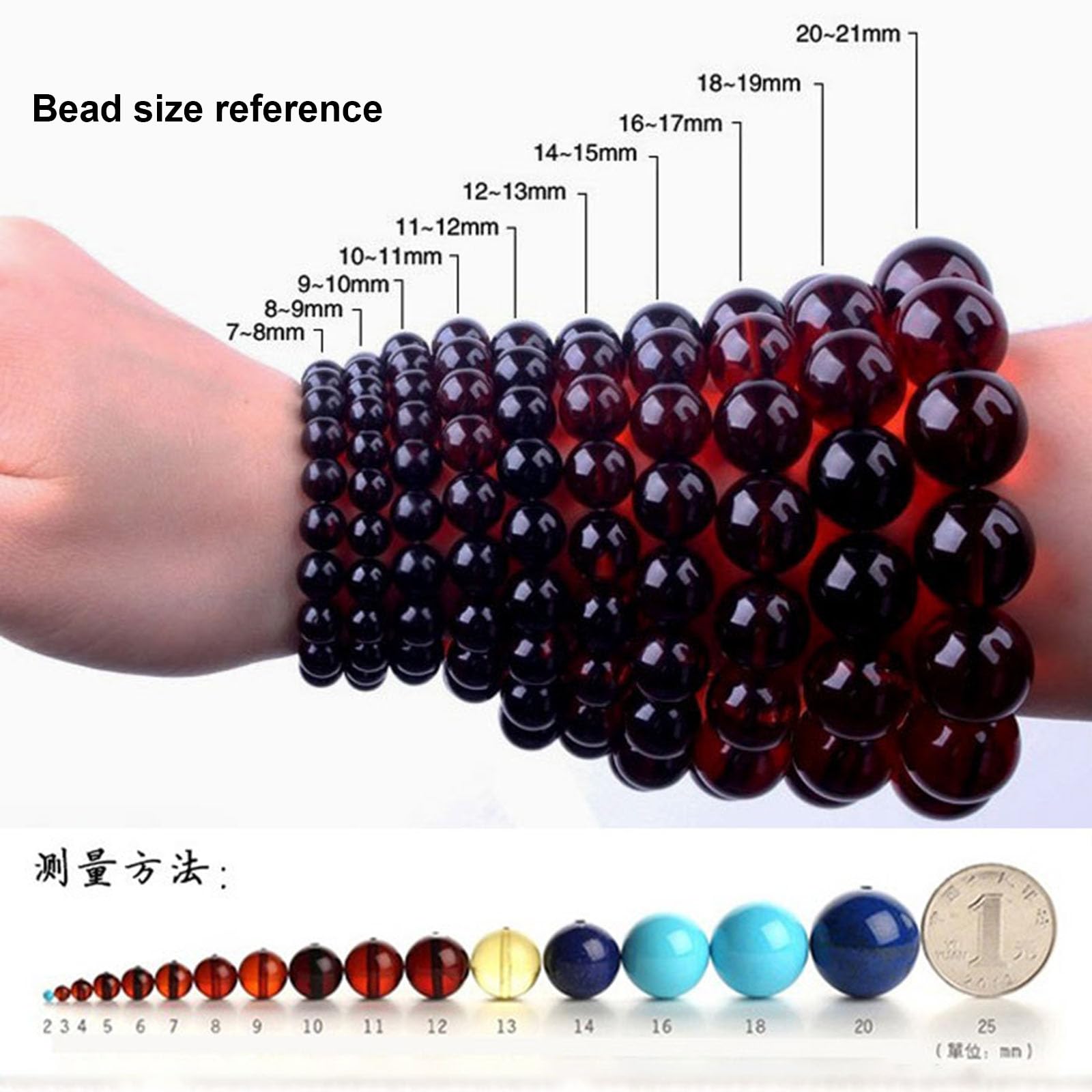 14mm, Natürliches schwarzes Rutilkristall-Armband, runde Edelsteinperlen-Armbänder, Naturstein-Stretch-Meditationsschmuck, Geschenk für Männer und Frauen