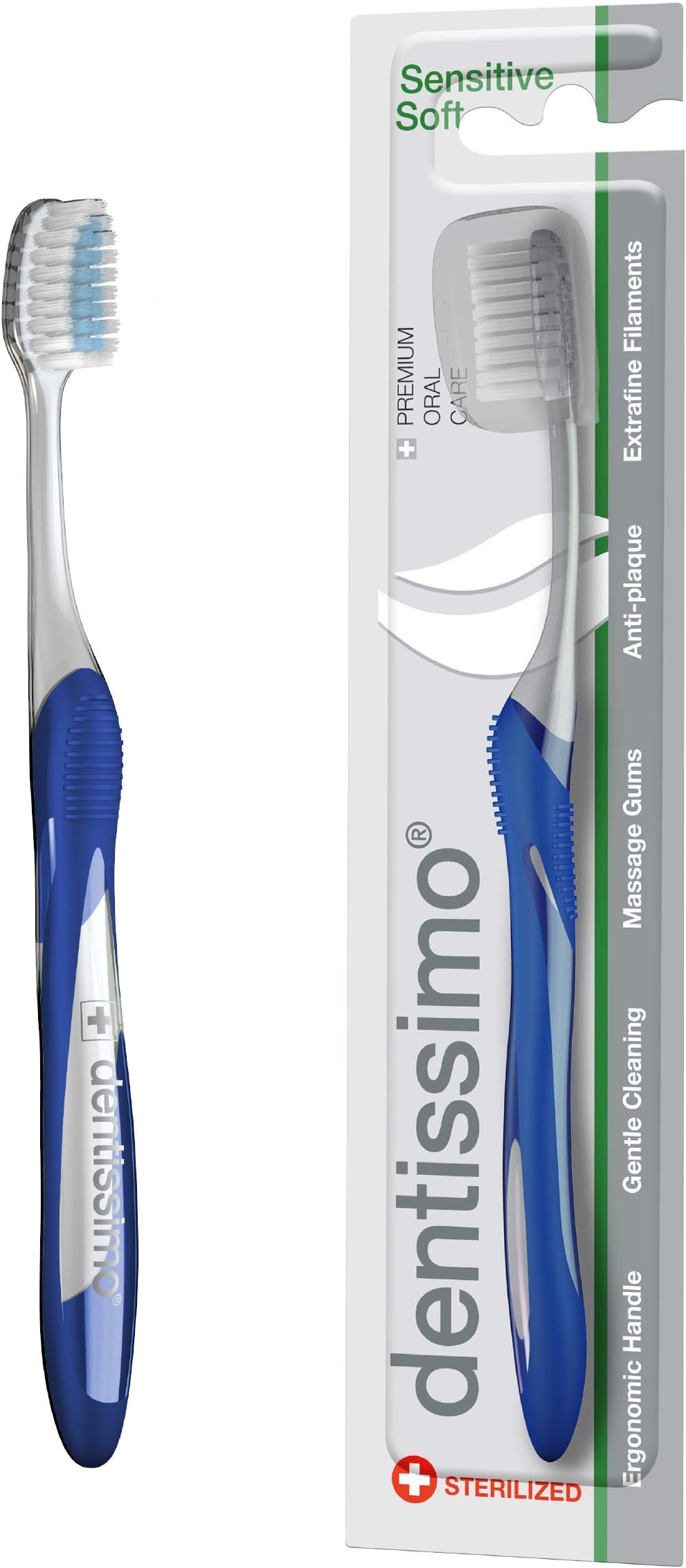 Dentissimo Premium Sensitive Toothbrush (light green or navy blue) 1pc