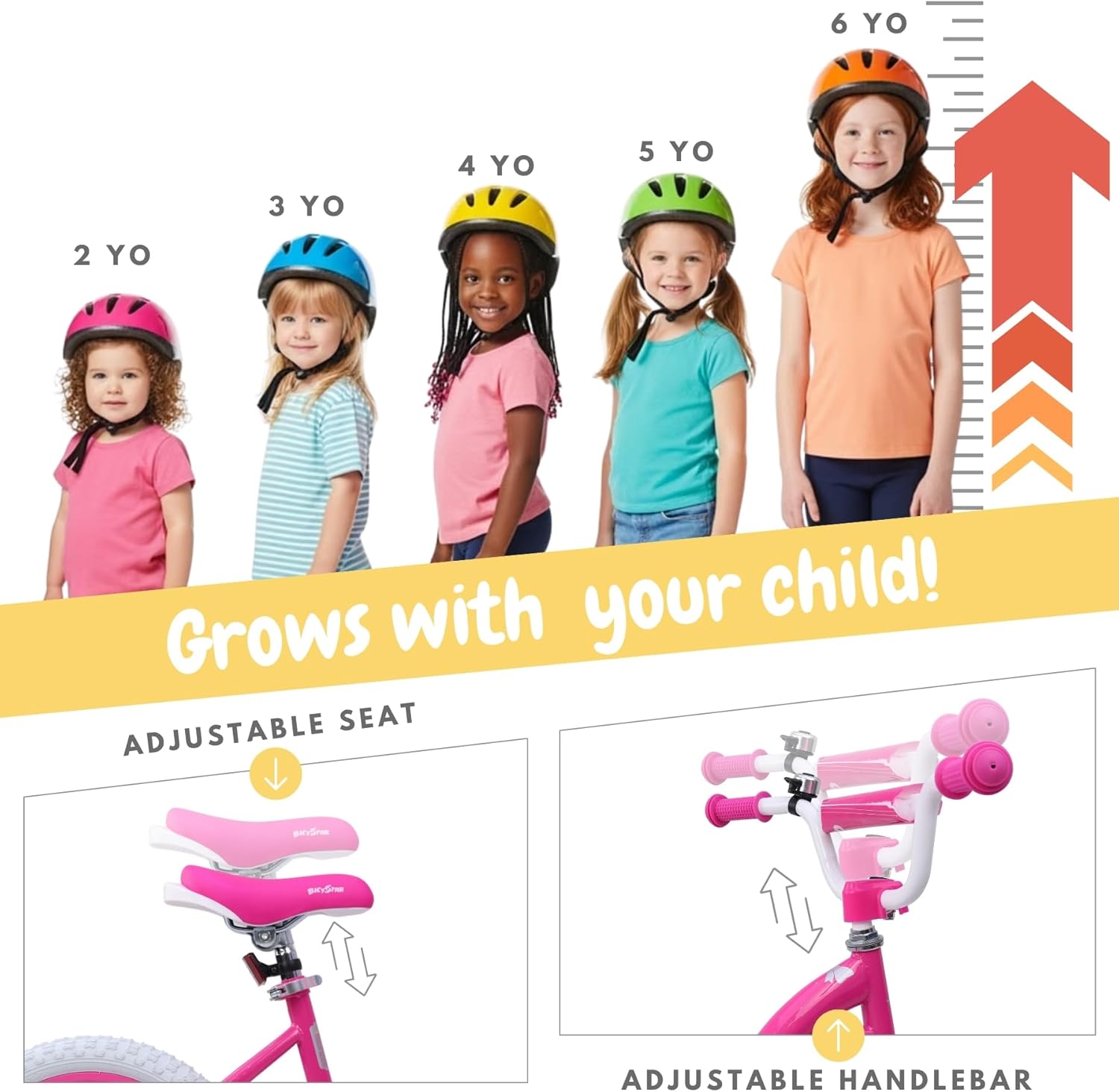 Girls Bike for Toddlers Ages 2-5 Years, 12 14 16 Inch Princess Kids Bike with Training Wheels, Sparkling Frame, Basket, Streamers, Pink Pedal Bicycle, Birthday Gift