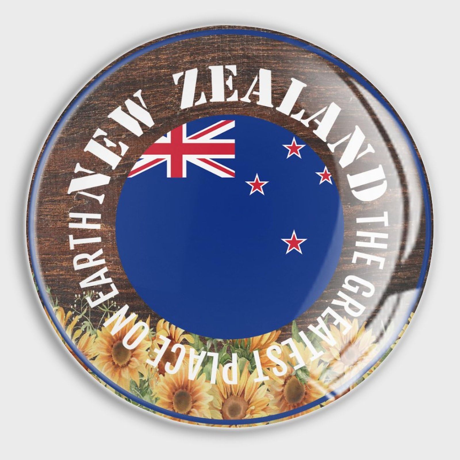 Luijorgy New Zealand Flag Country Refrigerator Magnets Glass Small Round Fridge Magnets, Multi-Use Premium Magnets For Fridge, Locker, Whiteboard, Billboard, Kitchen, Office, School Travel Souvenir