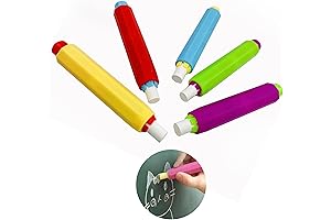 5-Piece Adjustable Chalk Holder with Colored Chalk for Kids School Office or Classroom Drawing Boards