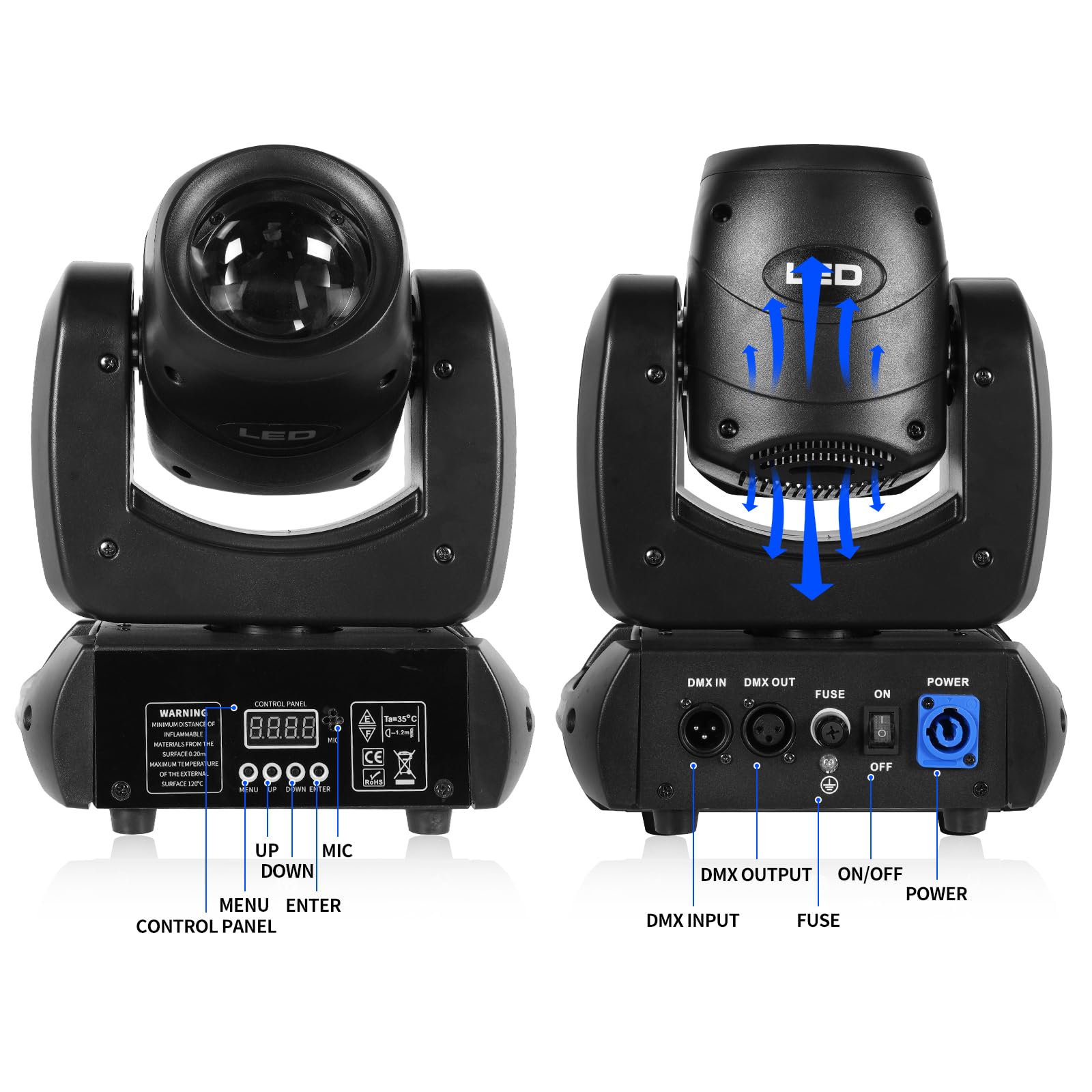 ムービングヘッドライト LED 回転 DJ ステージ照明 Amazon.co.jp: 100W LED ムービングヘッドライト 回転DJ ライト