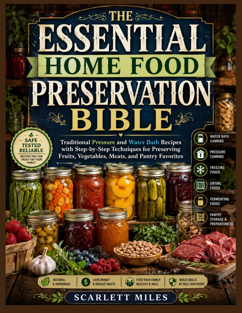 The Essential Home Food Preservation Bible: Traditional Pressure and Water Bath Methods with Step-by-Step Techniques for Preserving Fruits, Vegetables, Meats, and Pantry Staples