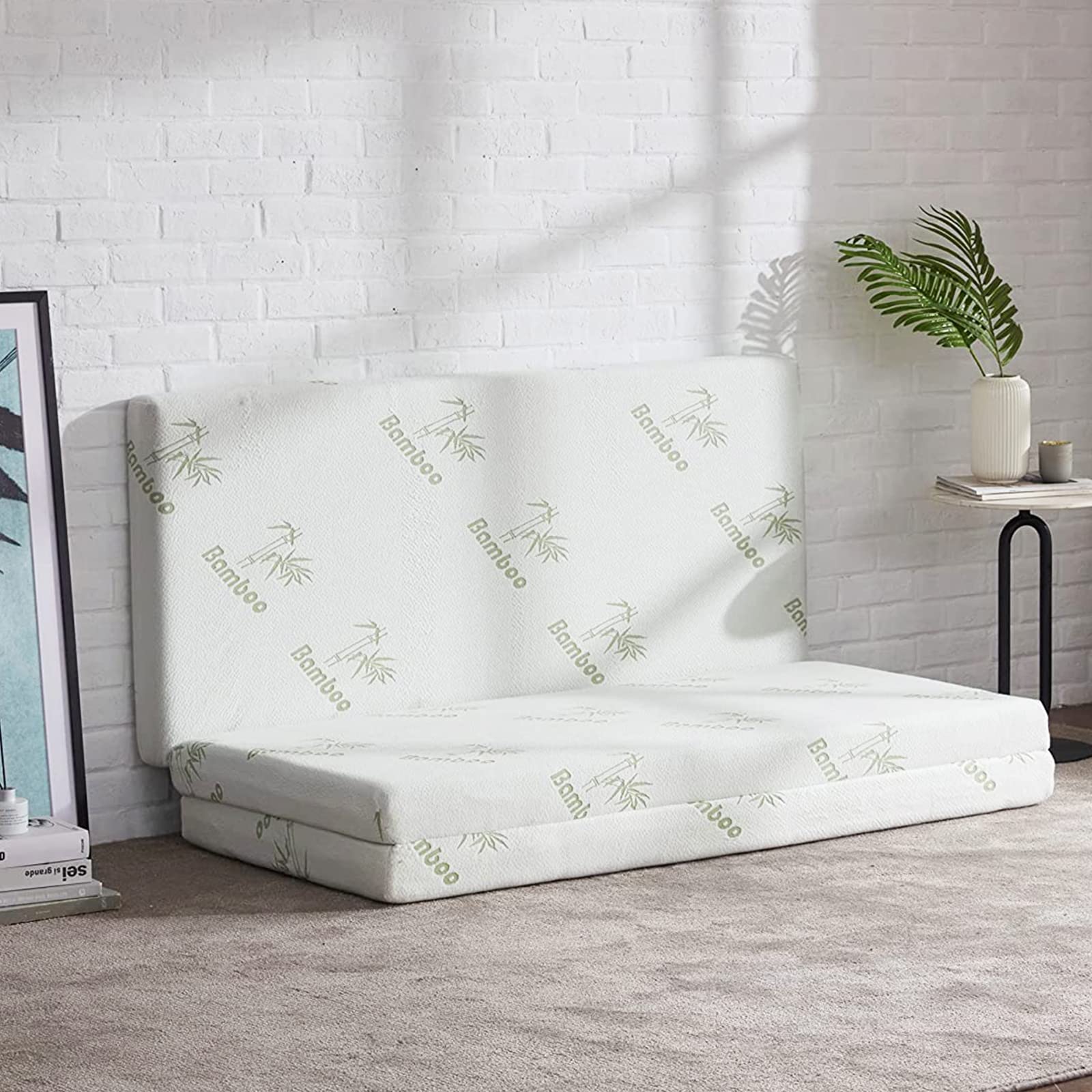 SINWEEK Folding Mattress, 3 Inch Trifold Mattress Topper Portable Floor