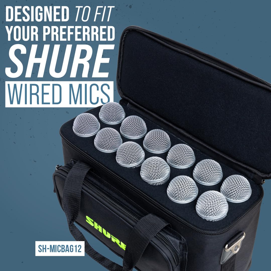 Shure by Gator, Borsa per il Trasporto Imbottita che Contiene fino a 2 Sistemi di Microfoni Wireless; (SH-WRLSSCARRYBAG-2)