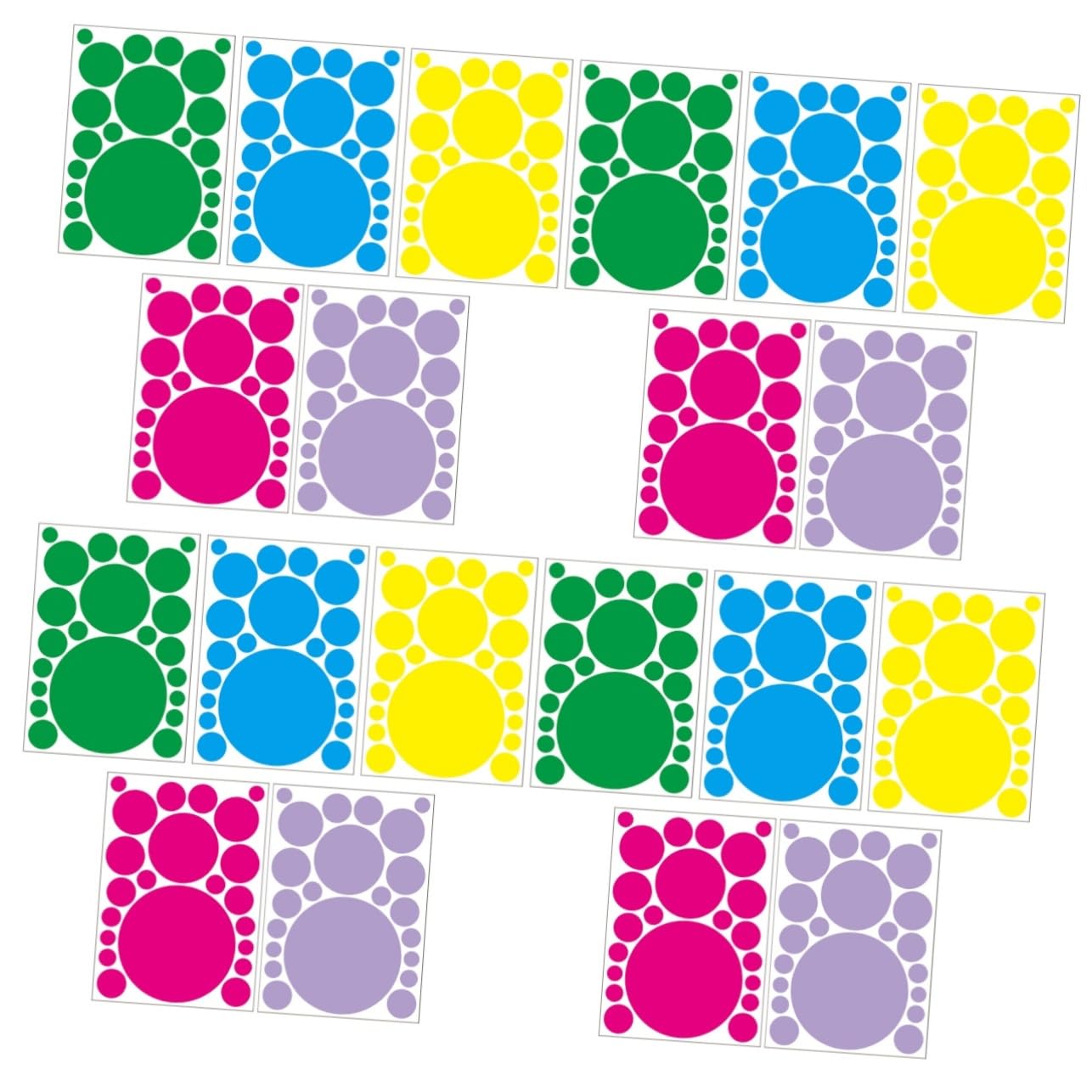 Autocollants ronds colorés pour jeux d'enfant à la maison et à l'école