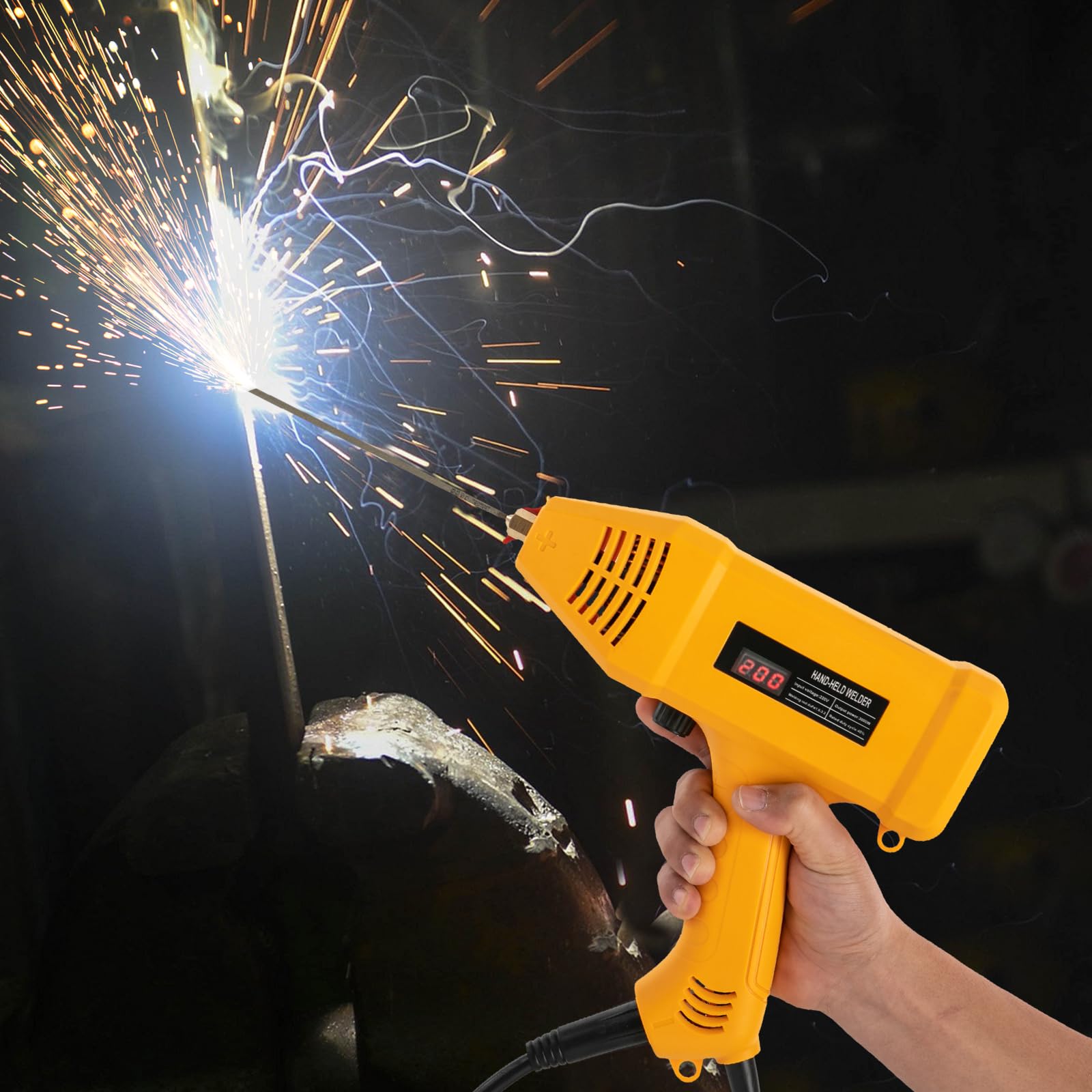 Tragbares Schweißgerät, 3000 W, LCD-Anzeige, feuerfester Kunststoff, 20 | Robuster feuerfester Kunststoff, 3000 W, einstellbarer Strom 20-200 A, LCD-Anzeige, kompakt, komplettes Zubehör
