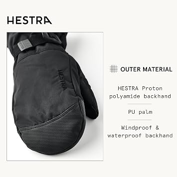 Hestra Unisex Gauntlet Sr Mitt, Waterproof, Windproof Insulated Mittens for Skiing & Snowboarding, Men & Women