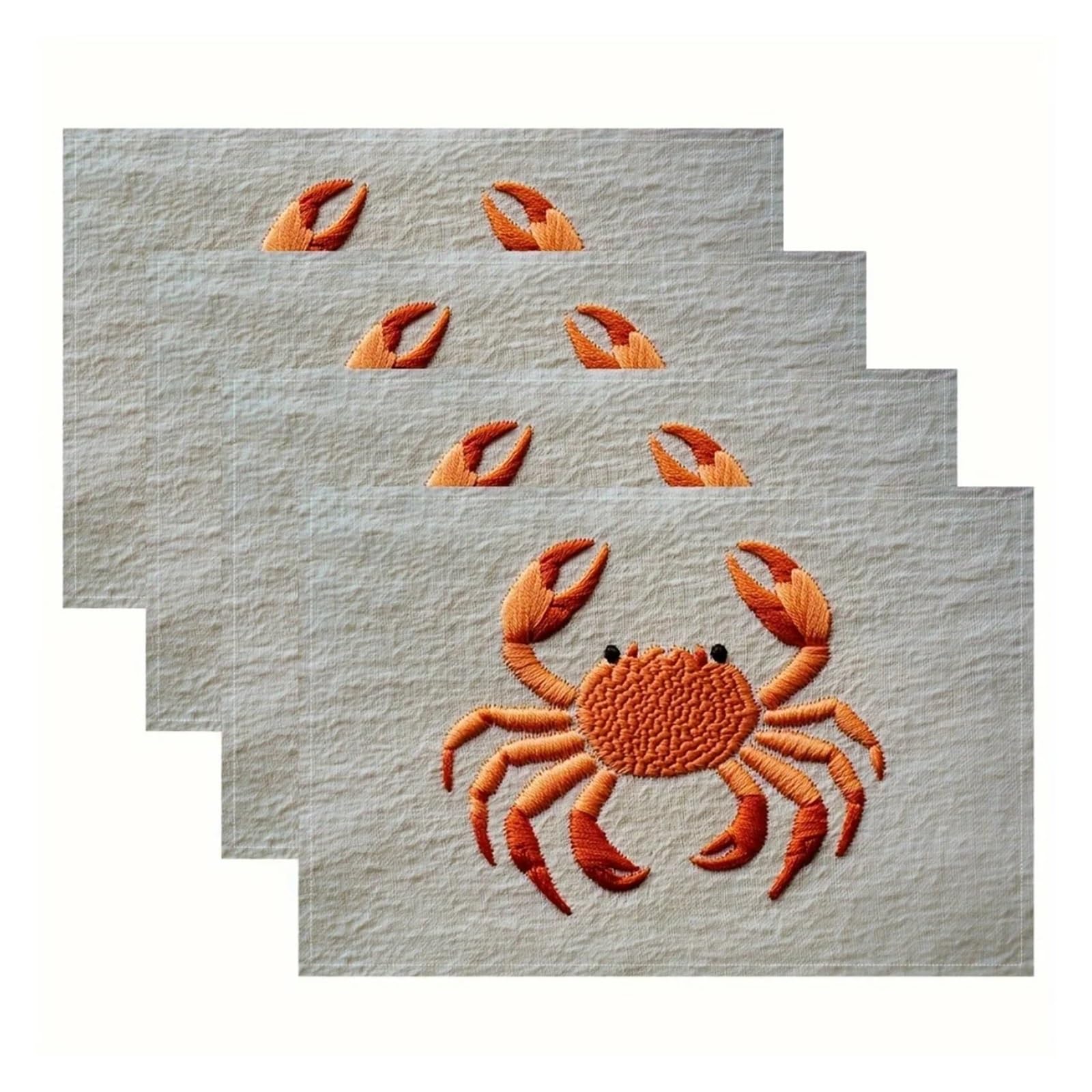 Tapis de table ocean crabe au motif graphique minimaliste unique