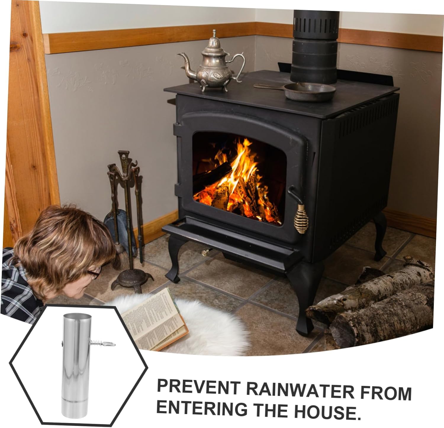 HANABASS Adjustable Stainless Steel Chimney Exhaust Pipe with Damper High Temperature Resistant Easy to Install for Outdoor Cooking and Ventilation