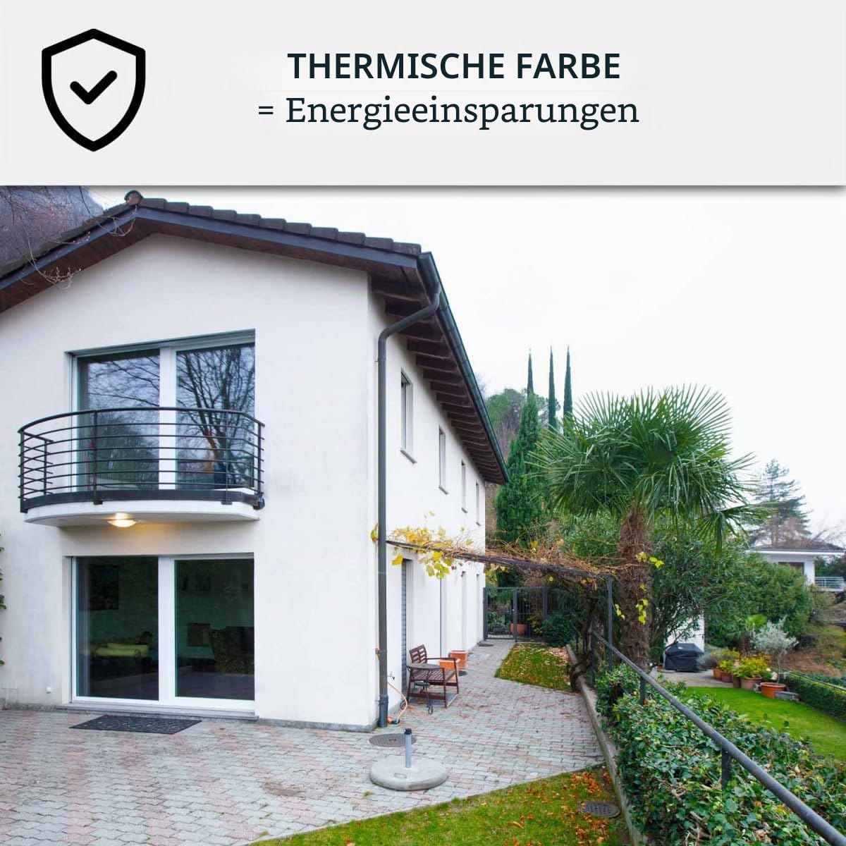 Reflektierende Fassadenfarbe, Hitzeschutz: ARCAREFLECT FASSADE Weiß - 2.5 L