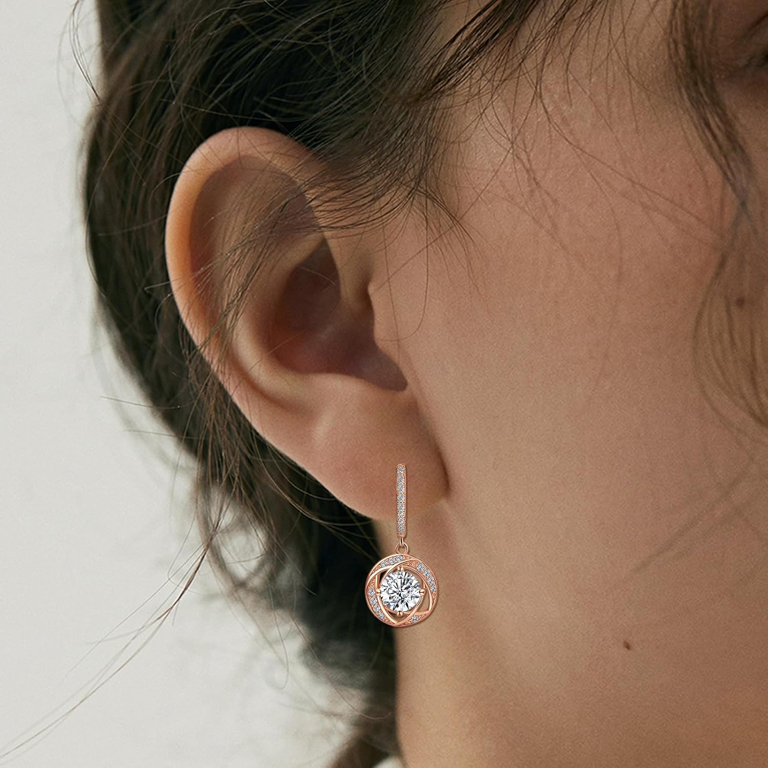 Sterling Silver Dangle Hoop Earrings Charms Hypoallergenic Fashion Jewelry Dainty Birthday Gift - Image 2