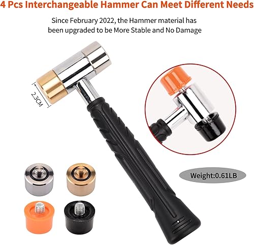 Miniatura 5 de Pridefend Juego de punzones con bloque de banco, juego de punzones hecho de material sólido, incluyendo juego de punzones planos y bloque de banco,