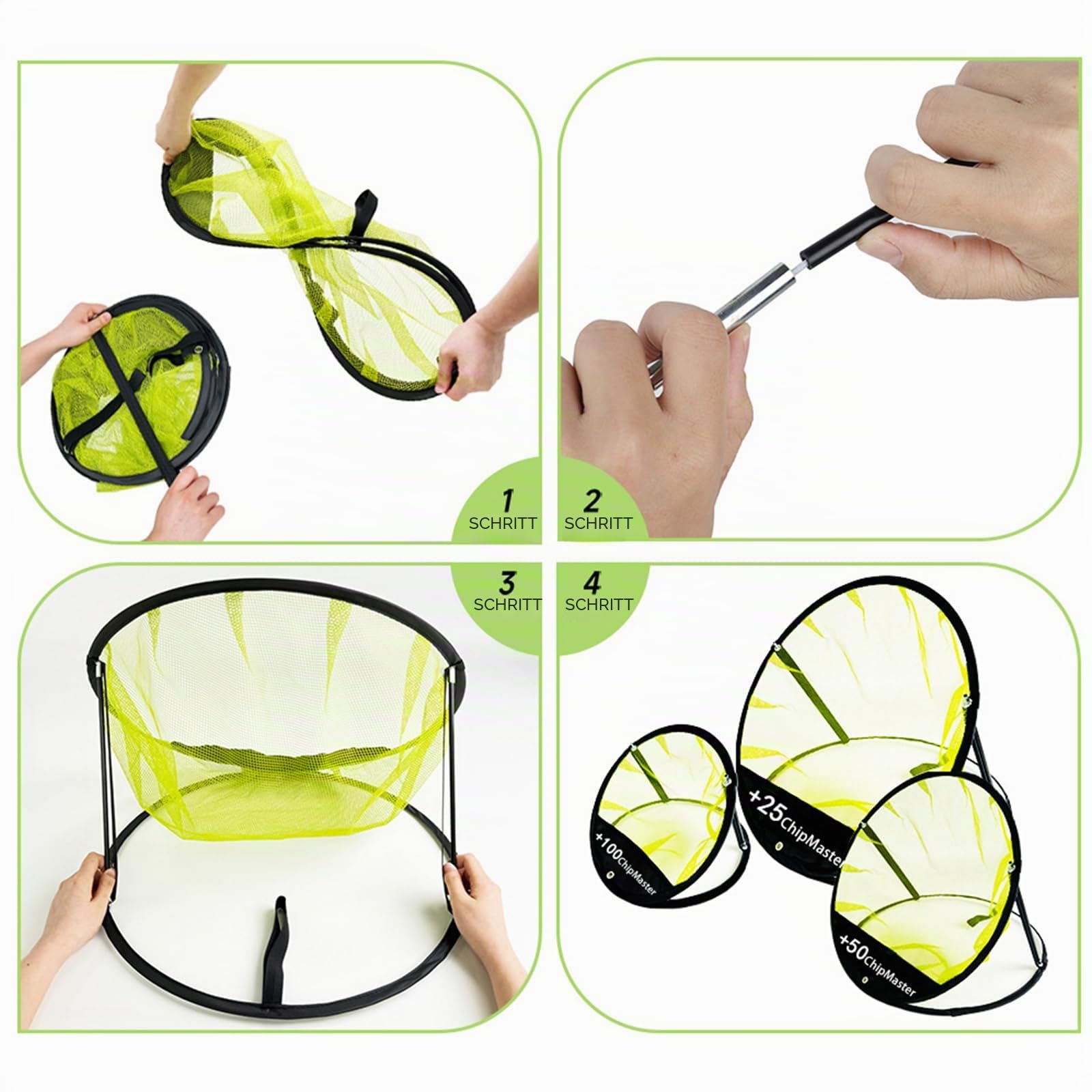 Golf Chipping Netz 6.1 x 6 x 5.35 m Golf-Übungsnetz-Set mit Rasenmatte für das Training im Innen- und Außenbereich Enthält Putter, Ball und tragbare Aufbewahrungstasche