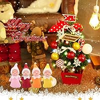 Vista 6 de WULEEUPER Muñeca Elfo Durmiente con Chupete Juguetes de Muñeca Elfo en Miniatura de Navidad Regalo de Fiesta de Decoración de Vacaciones de Año