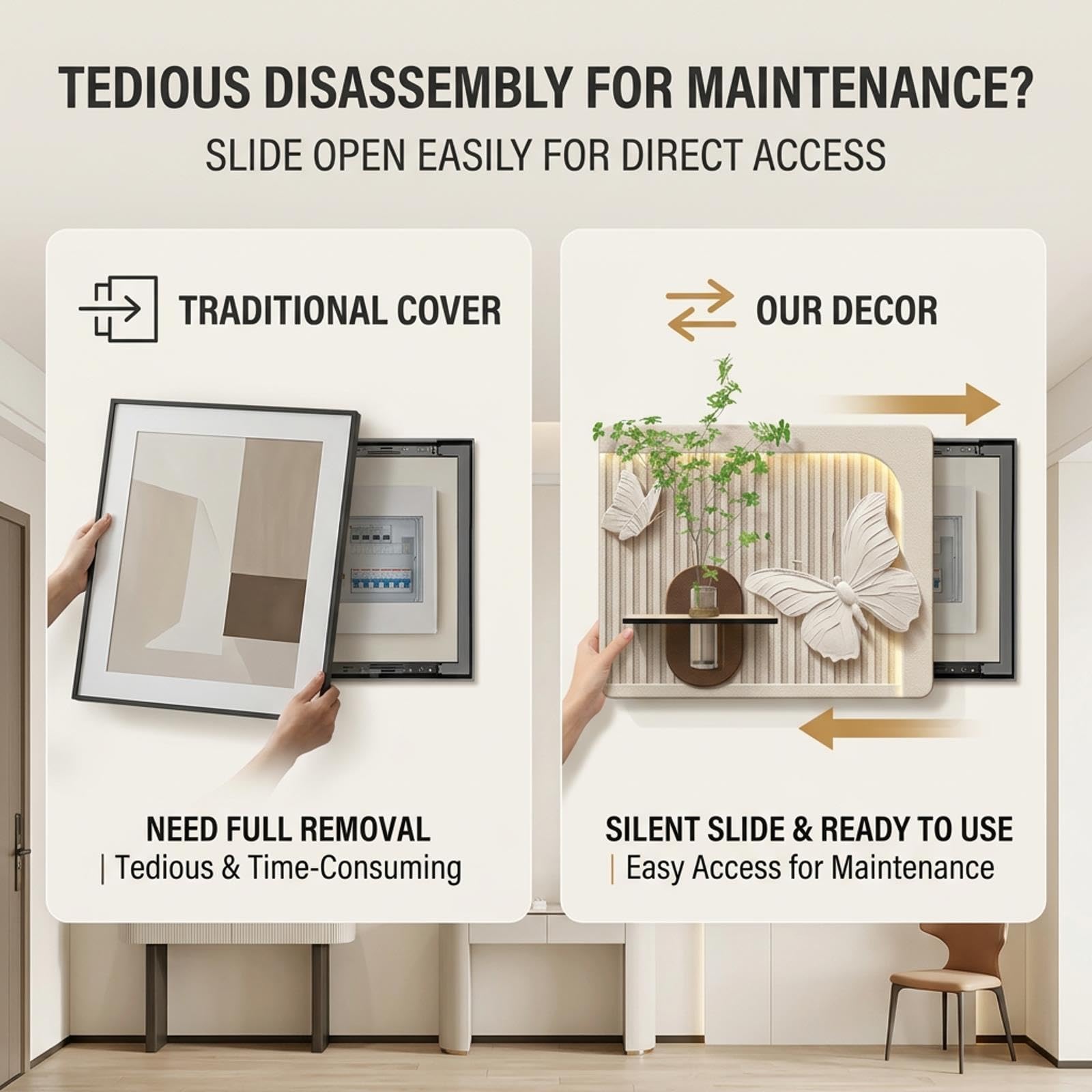 Copri Quadro Elettrico Decorativo, Decorazione Murale Farfalle per Ingresso