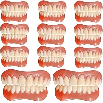 Instant Dentures Perfect Smile Reusable Detachable Silicone Cosmetic Veneer Upper and Lower Natural Shade Comfort Fit Dental Prostheses for Men and Women,11pc