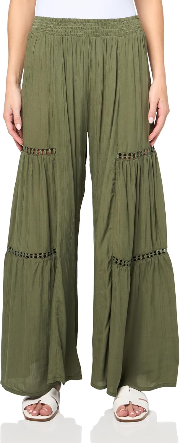 Angie Women's Wide Pants with Leg Inserts