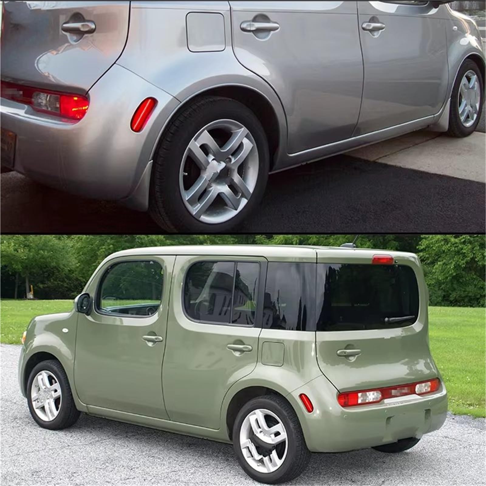Generico Frecce Auto Per NISSAN Per CUBE 2009-2014 Luci Di Posizione Posteriori Rosse Guida Laterali T10 Indicatori di direzione(Red Lens)