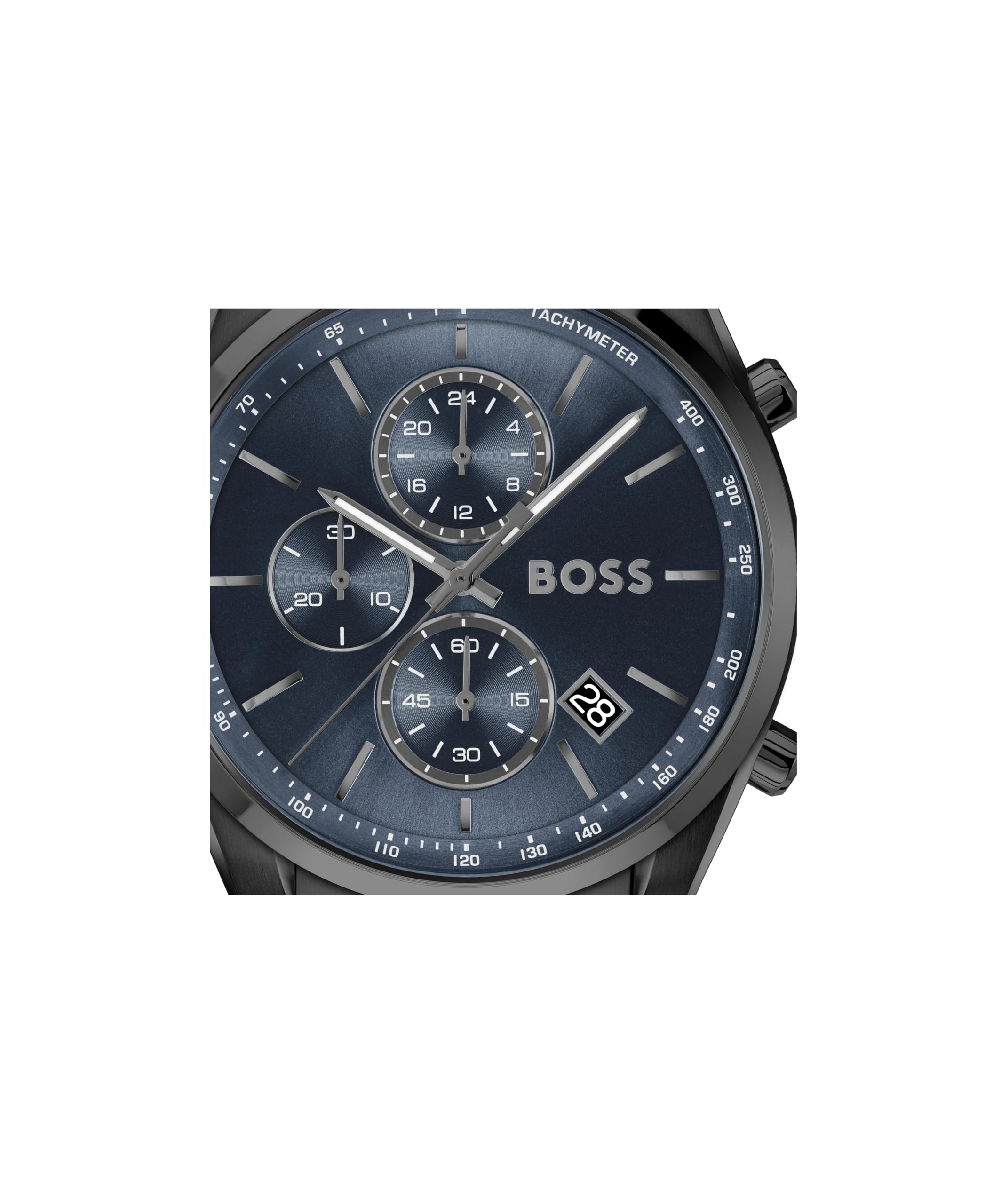 BOSS Chronographen-Quarzuhr mit Kalender für Herren Kollektion Grand Prix 44 mit Edelstahl- oder Lederarmband