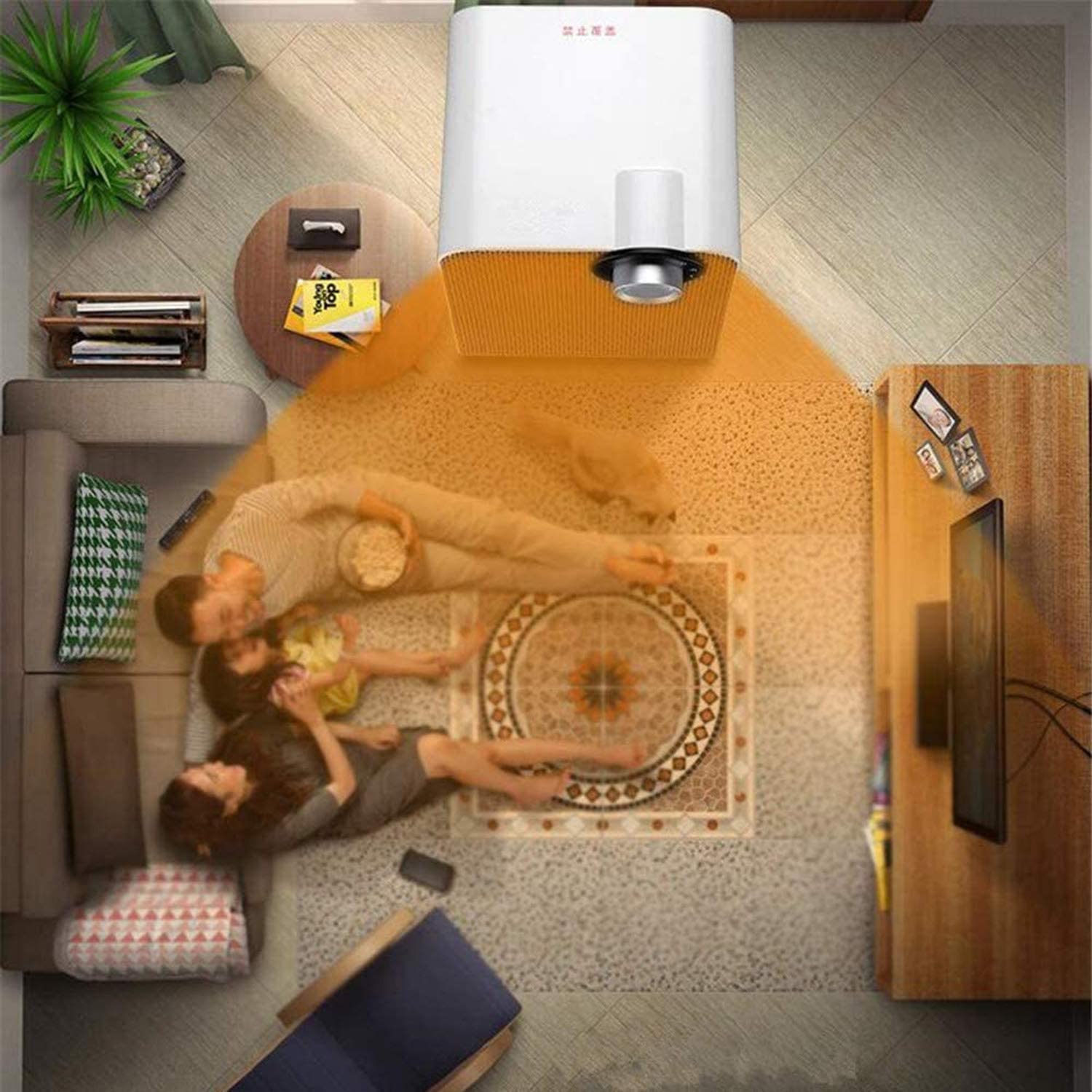 Calentador Duradero Calefactor-Estufas eléctricas Calefactor de cerámica con Control Remoto Termostato Digital con Pantalla táctil Calentador de Ventilador