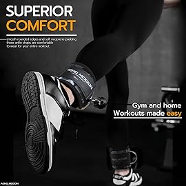 AOHO MOOON Comfortable Adjustable Ankle Straps for Cable Machines Women, Gym Workout Leg Strap, Ankle Cuffs for Glute Workouts, Foot Straps for Kickback, One Size Fit All with D Ring
