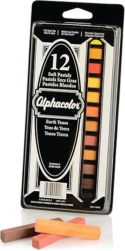 Miniatura 3 de Derwent Alphacolor 145011 - Pasteles cuadrados suaves, tonos tierra, 12 pasteles por juego