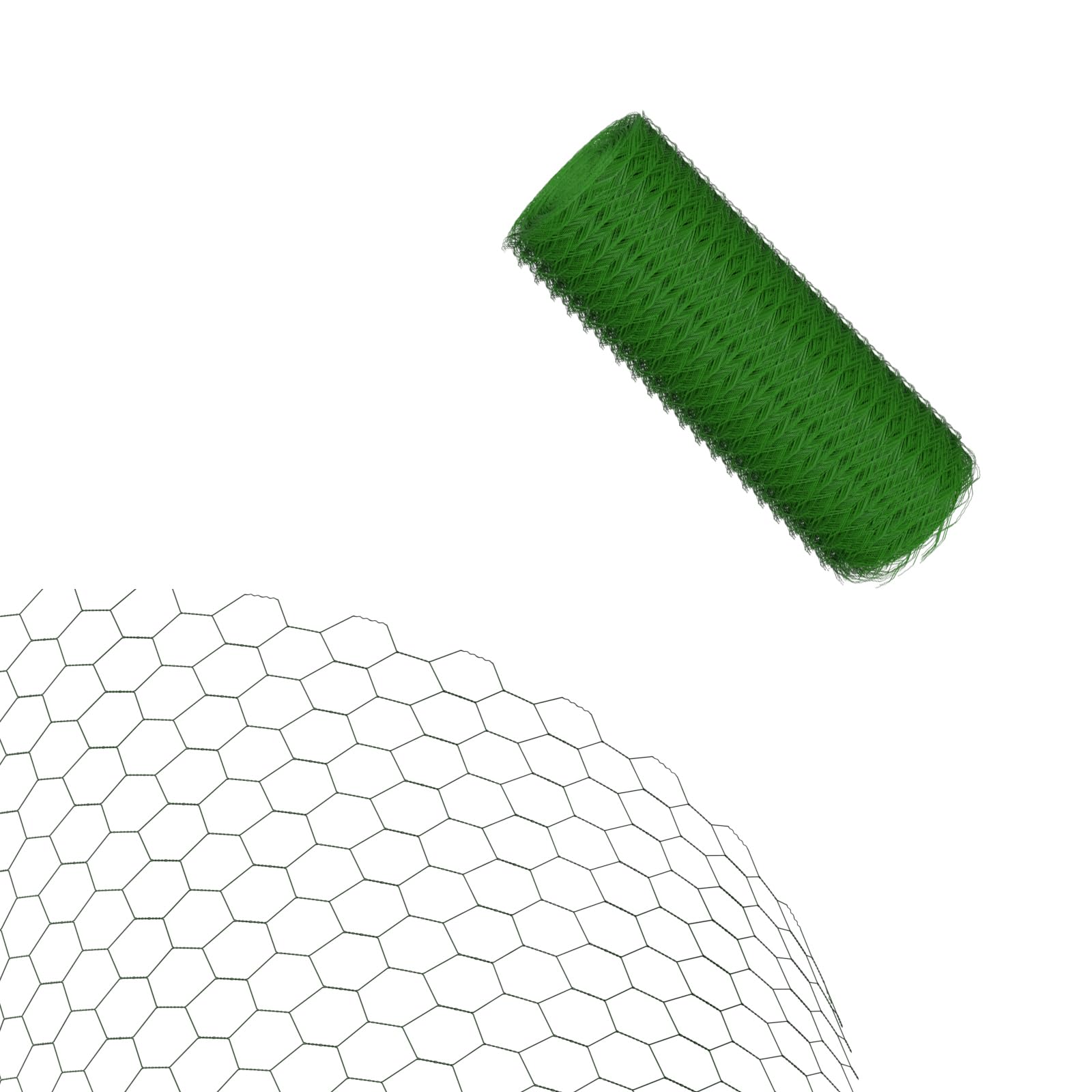 Rete Metallica Plastificata Verde Per Recinzioni | Maglia Esagonale 25mm, 50cmx25m, Tagliabile - Foto 2