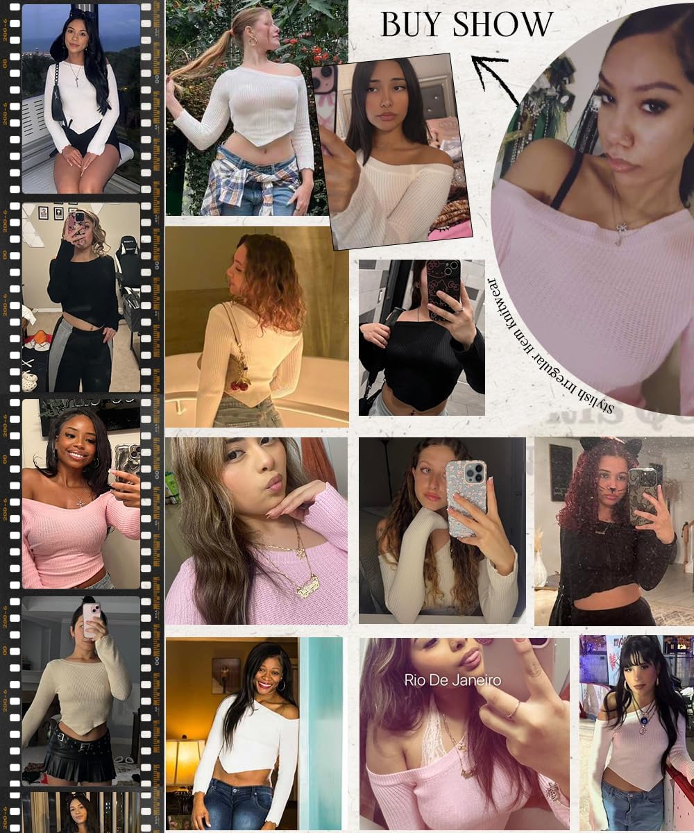SISKIN Off The Shoulder Sweater for Women Sexy Knit Cropped Pullover Lightweight Sweaters for Women Trendy - Image 7