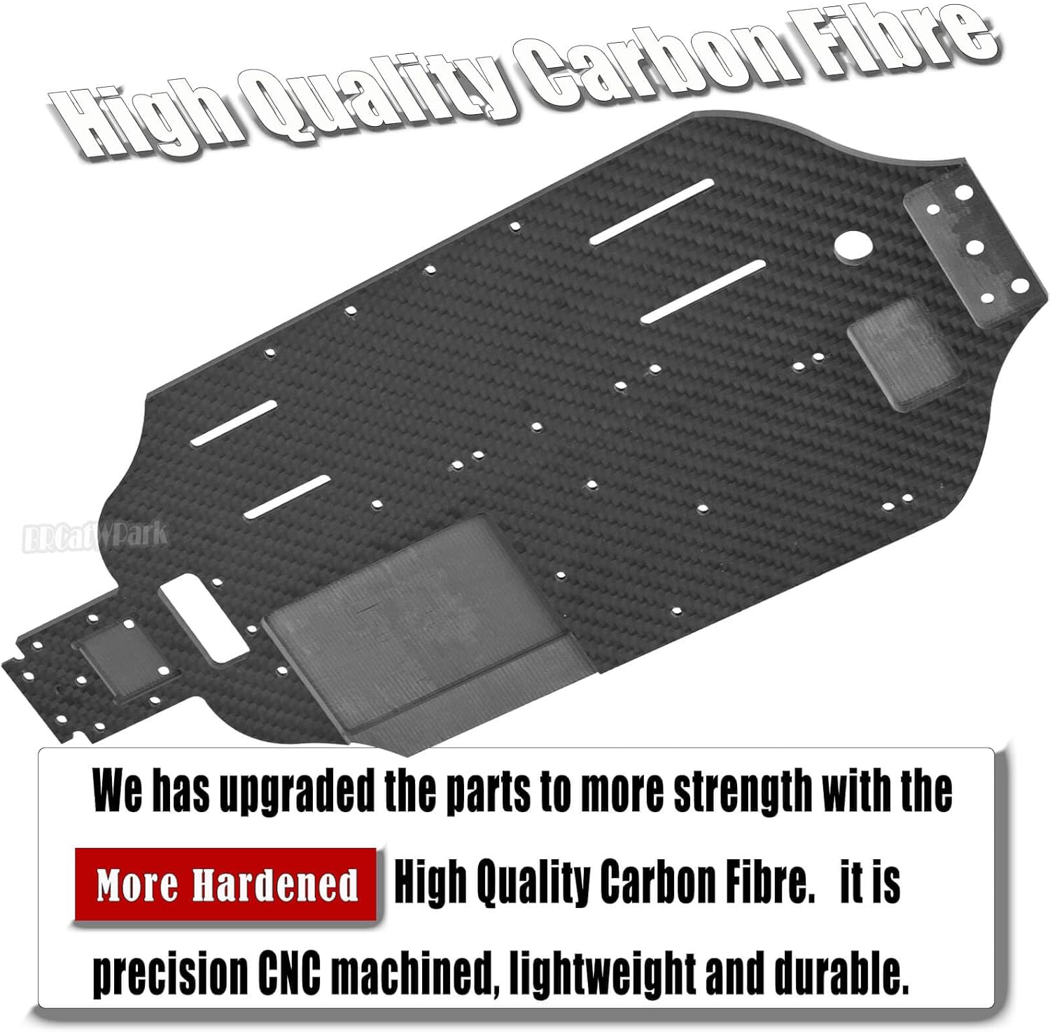 Carbon Fibre Chassis Upgrades Part for 1/10 Slash 4X4 VXL,RC Chassis Protect Armor Skid Plate Guard Hops Up,Replace #TRA6808,Navy Blue