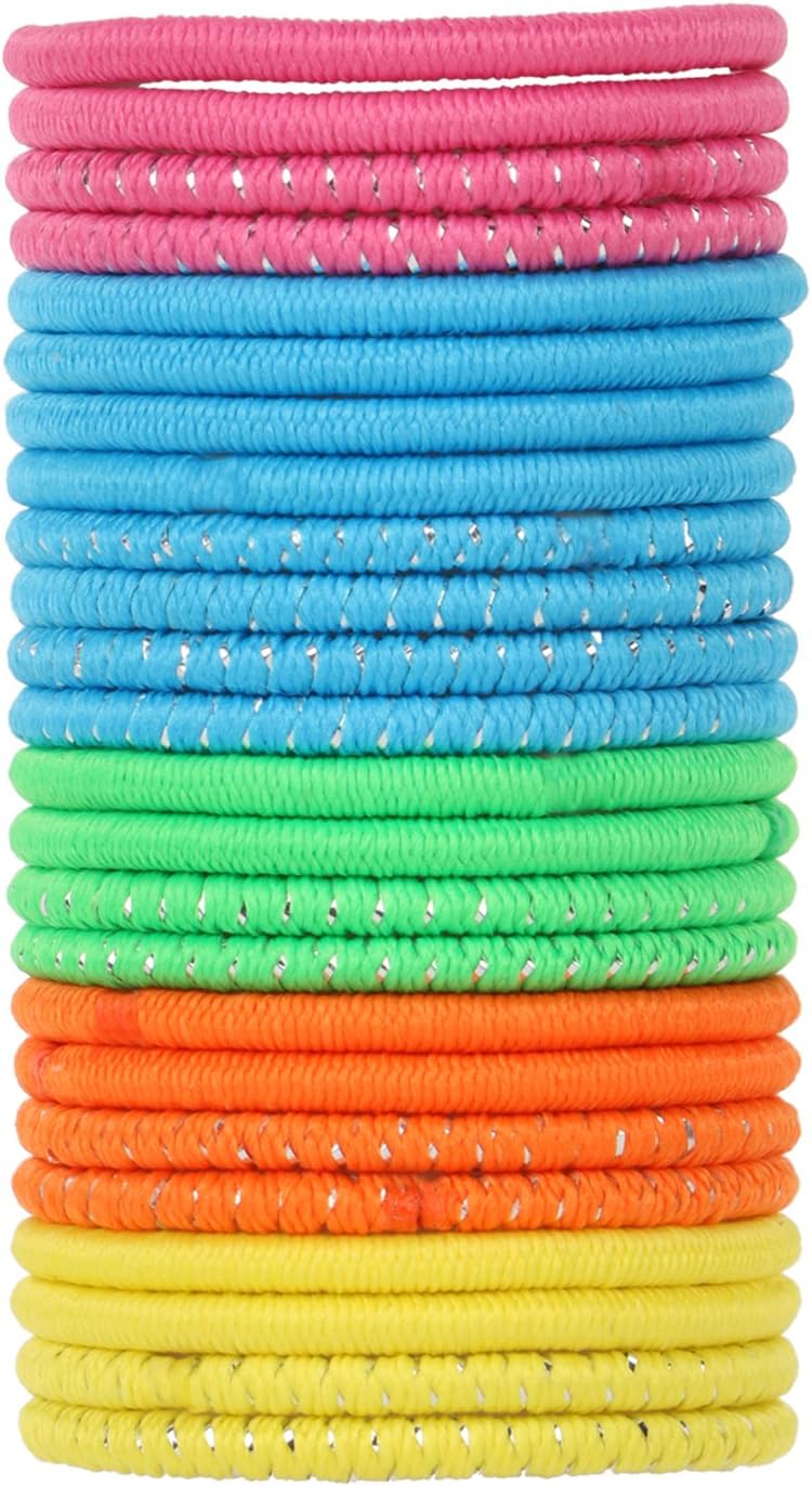 Princesse Lili Ponytail Hair Rubber Bands Suitable for All Types of Long, Short, Thin and Thick Hair (Multicolour) (Pack of 24)