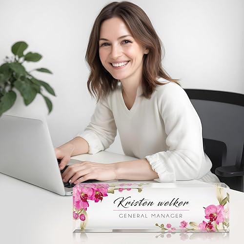 Miniatura 3 de Gowelly Placa de nombre de escritorio personalizada, placa de nombre personalizada para escritorio, regalos personalizados de agradecimiento para