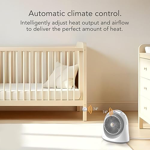 Miniatura 10 de Vornadobaby Tempa Nursery, calentador eléctrico para bebé con controles de bloqueo, protección contra vuelcos, apagado de seguridad, almacenamiento