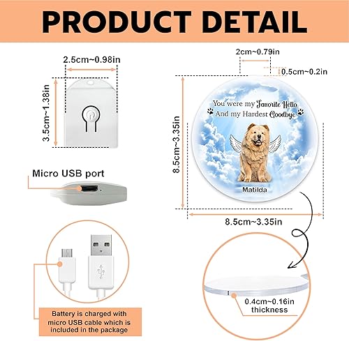 Miniatura 6 de Prezzy Chow Chow - Regalos conmemorativos para perros, adorno LED personalizado para decoración del árbol de Navidad, regalo de condolencia por