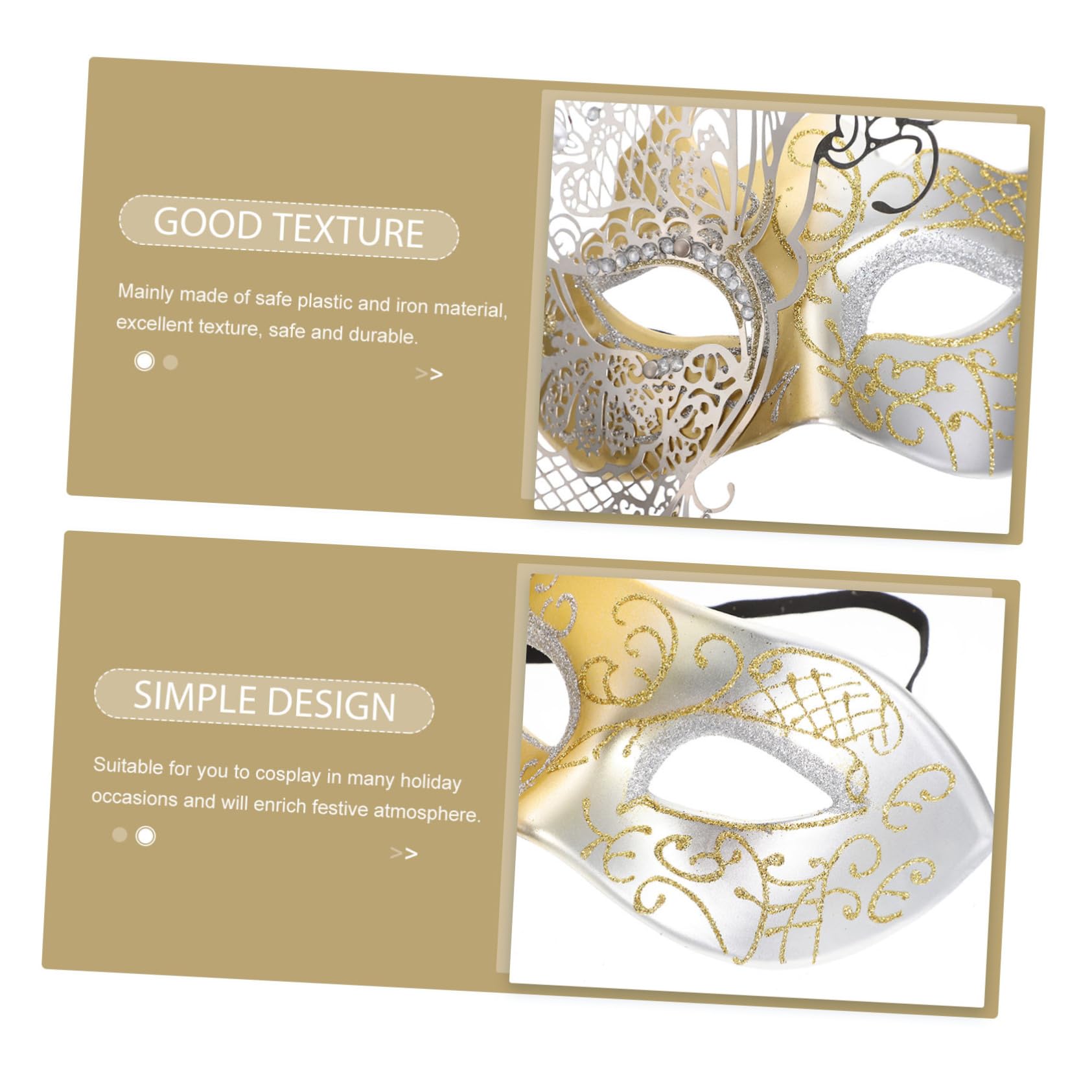 LIFKOME 4pezzi Maschere Decorative Metà Per Masquerade Per Halloween Per Cosplay