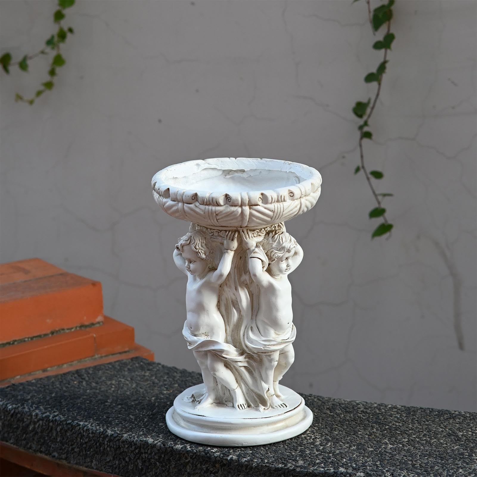 Generisch Doniczka na rośliny – statuetka aniołka, pojemnik w retro | europejska donica na rośliny, do użytku na zewnątrz, do ogrodu, na ścieżkę, trawnik, balkon, do sypialni, salonu, biura