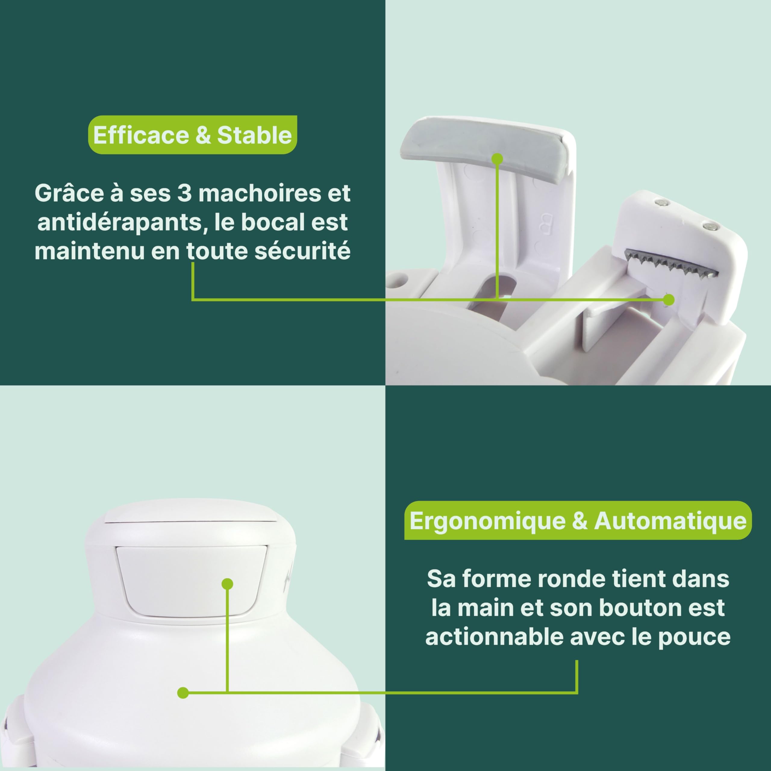Identités, Ouvre-Bocal Automatique, Sans Effort, Electrique, Ouverture Facile, Pratique, Idéal Pour Senior Avec Arthrite, Améliore La Préhension