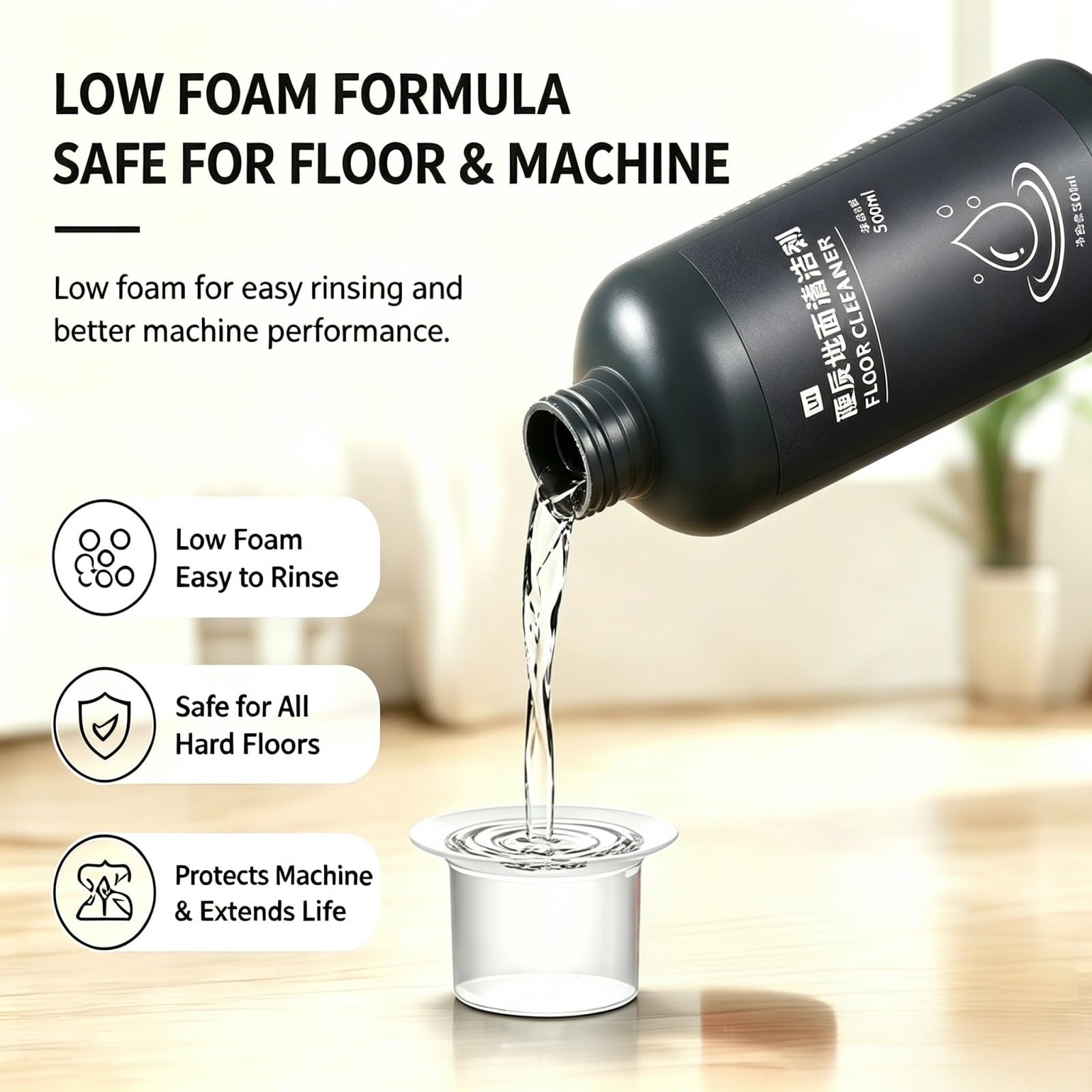 Detergente Pavimenti Concentrato, Compatibile Con Dyson WashG1 | Detergente concentrato for pavimenti duri da 500 ml, formula delicata a bassa schiuma. Nessun danno al pavimento(2pcs)