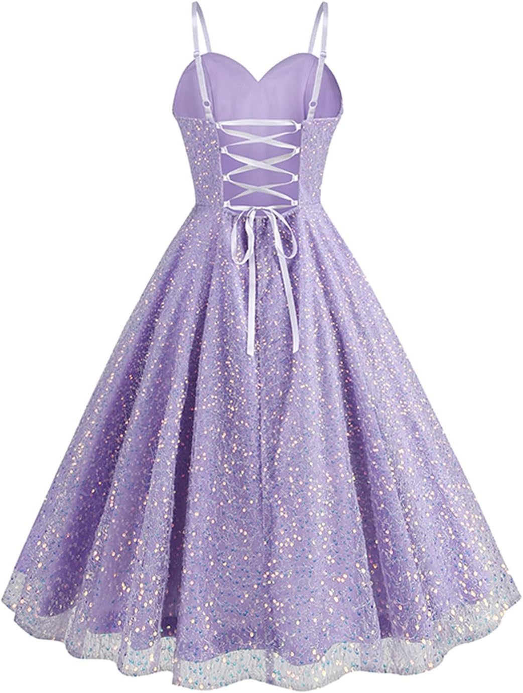 IWEMEK Women's Glitter Sequin Dress Spaghetti Strap Sparkle Party Dress Sparkly Homecoming Dress Short Wedding Cocktail Dress