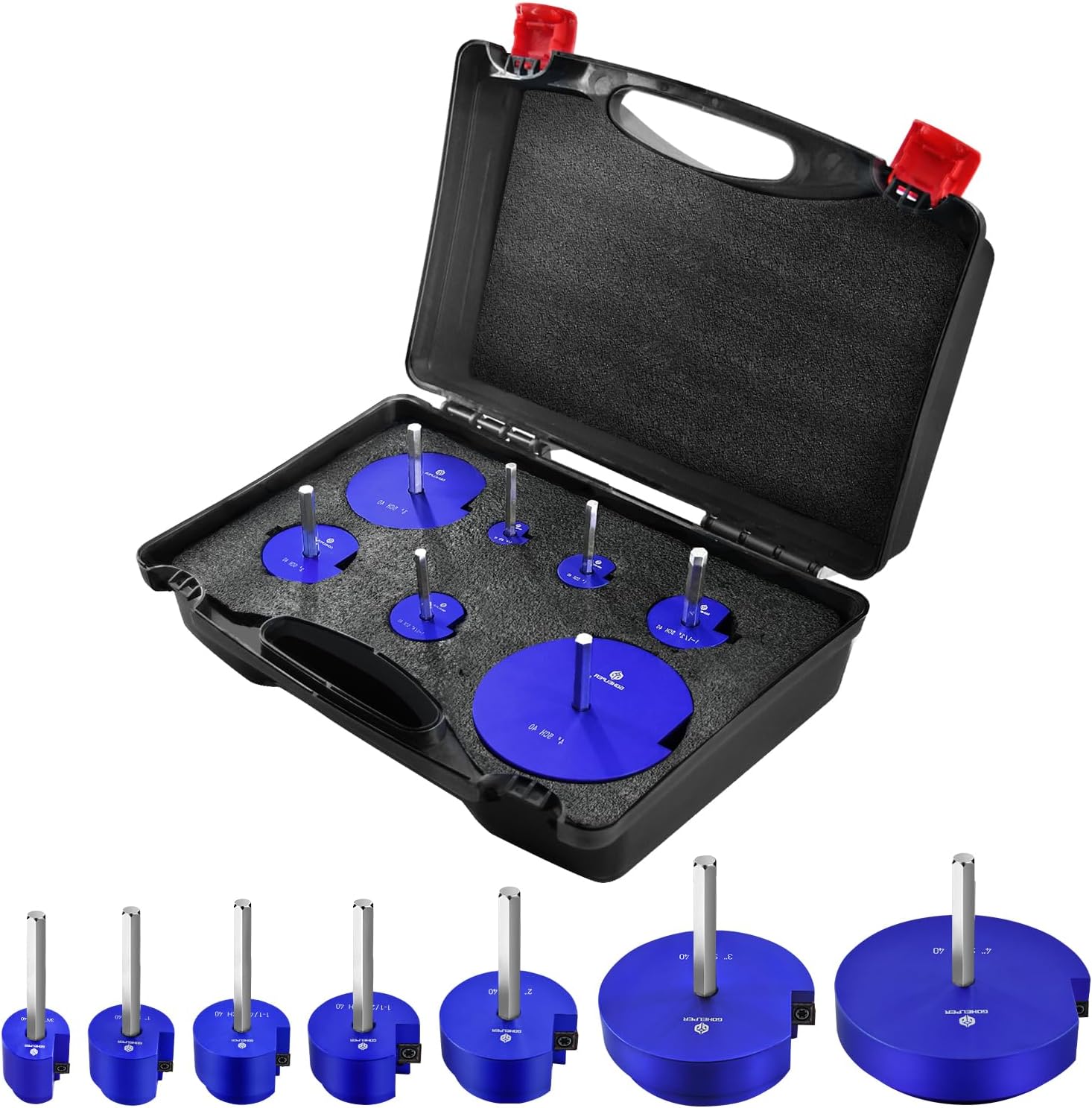 7Pcs PVC Pipe Reamer Kit With 3/4inch, 1inch, 11/4inch,11/2inch