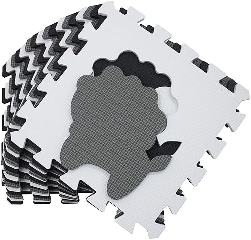 Vista 84 de qqpp Alfombrillas de espuma de rompecabezas de goma EVA con 18 azulejos entrelazados - Alfombra de juego para bebé para jugar Esterilla
