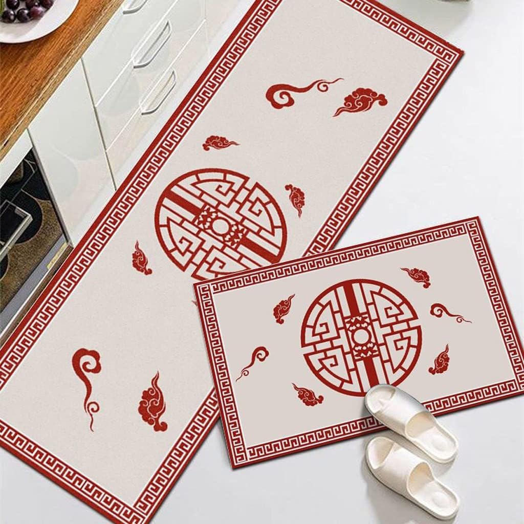 HBJWOV Anti-Slip Kitchen Floor Mat Rug Bath Long Strip Absorb Oil Doormat Balcony Living Room Household Carpet(D,50x180cm)
